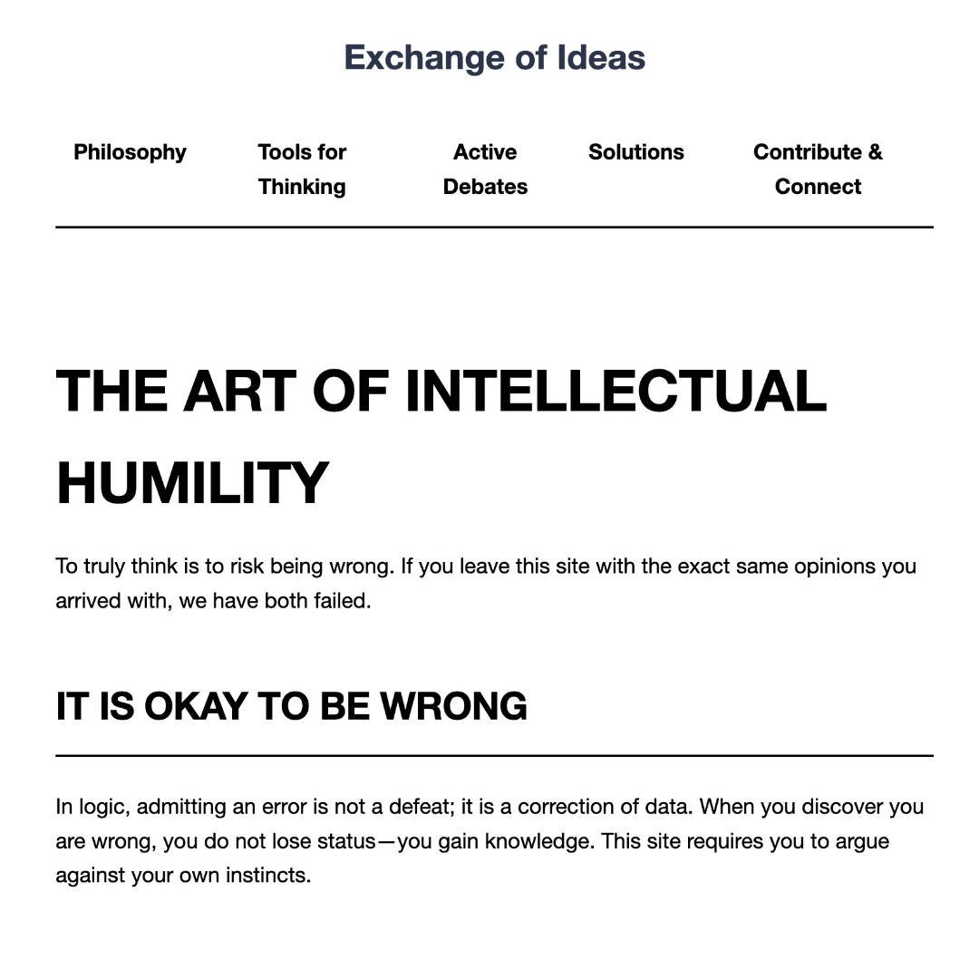 Exchange of Ideas website Communication with Civil Debate